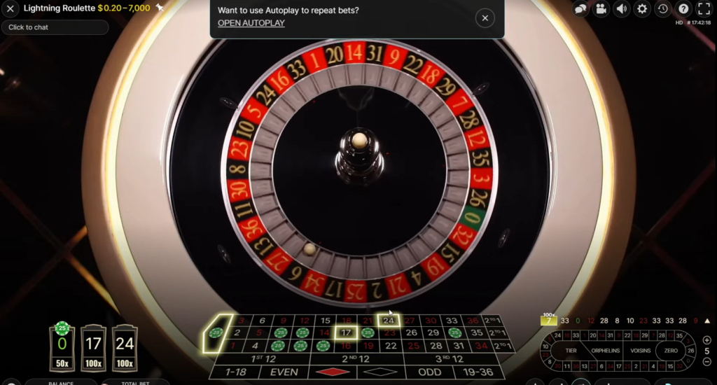Lightning Roulette Gameplay